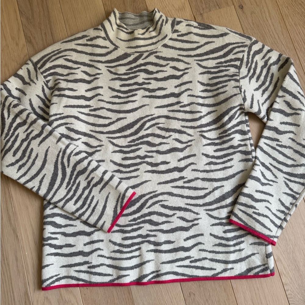 Anthropologie Zebra Pattern Cowl Sweater
